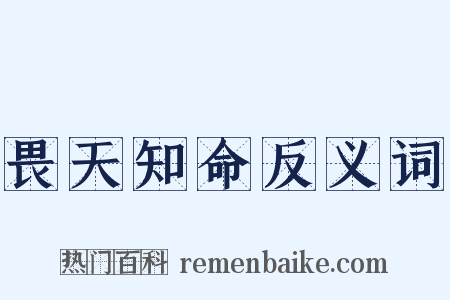 畏天知命反义词是什么意思的图片